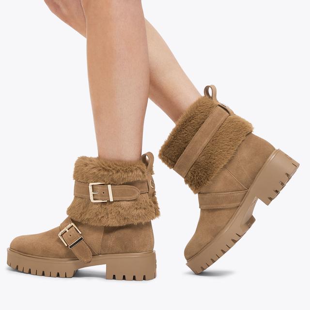 Carvela By Kurt Geiger ALPINE BUCKLE Tan Suede Ankle Boot By CARVELA