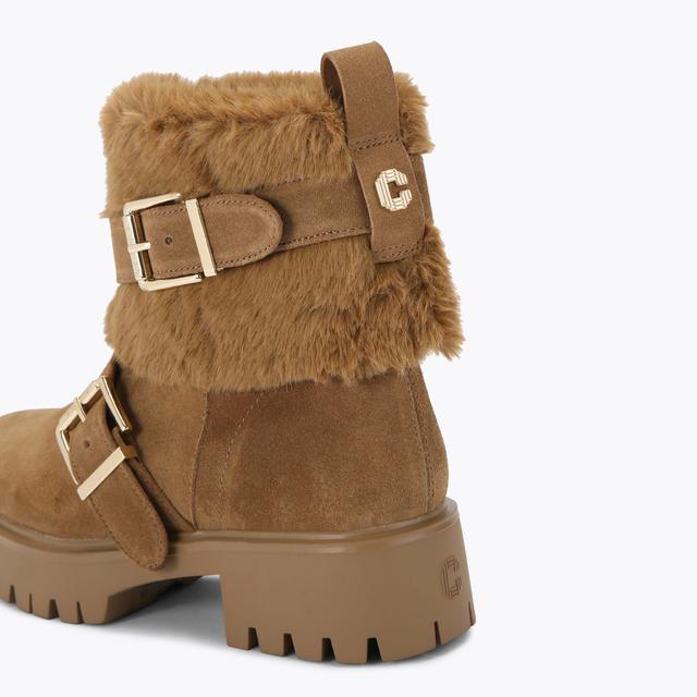 Carvela By Kurt Geiger ALPINE BUCKLE Tan Suede Ankle Boot By CARVELA