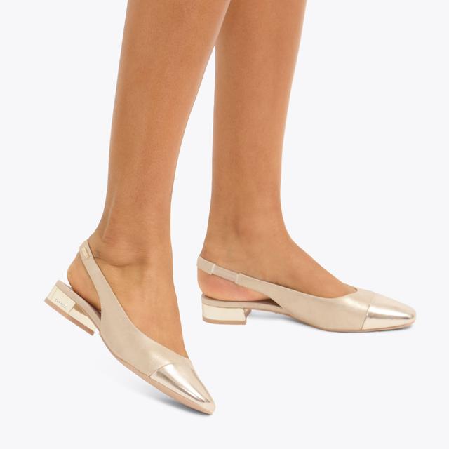 Carvela By Kurt Geiger AMELIA Metallic Gold Slingback Flats By CARVELA