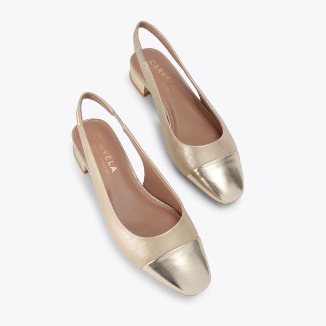 Carvela By Kurt Geiger AMELIA Metallic Gold Slingback Flats By CARVELA