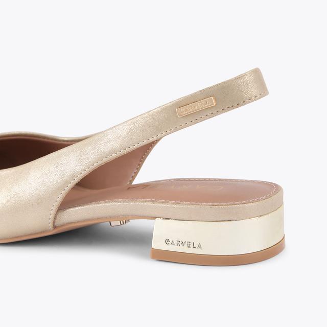 Carvela By Kurt Geiger AMELIA Metallic Gold Slingback Flats By CARVELA