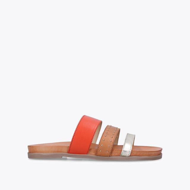 carvela by kurt geiger ANTIGUA Orange Leather Flat Sandals by CARVELA