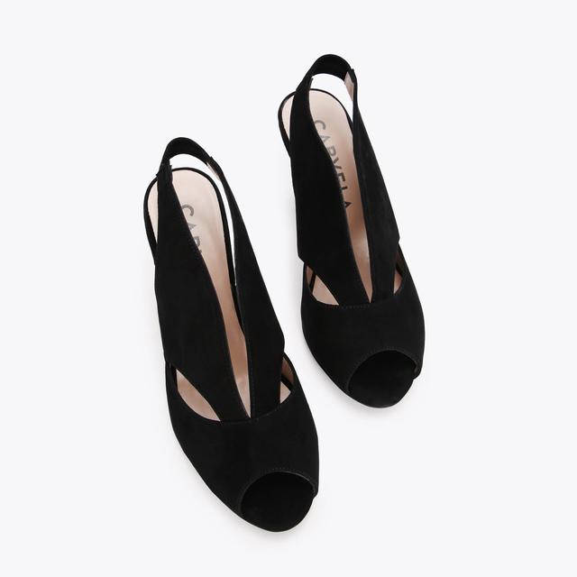 Carvela By Kurt Geiger ARABELLA Black Suede Mid Heel Slingbacks By CARVELA COMFORT