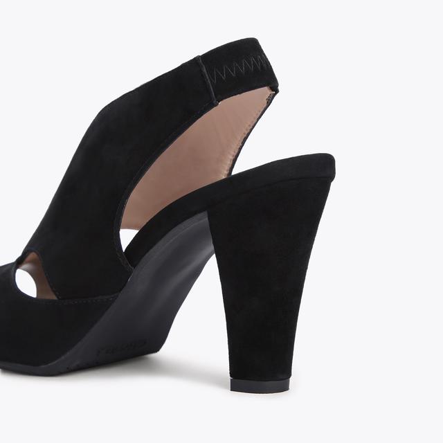 Carvela By Kurt Geiger ARABELLA Black Suede Mid Heel Slingbacks By CARVELA COMFORT