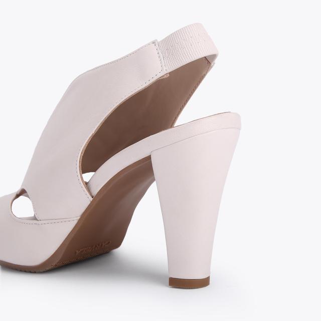 Carvela By Kurt Geiger ARABELLA Cream Leather Slingback Heels By CARVELA COMFORT