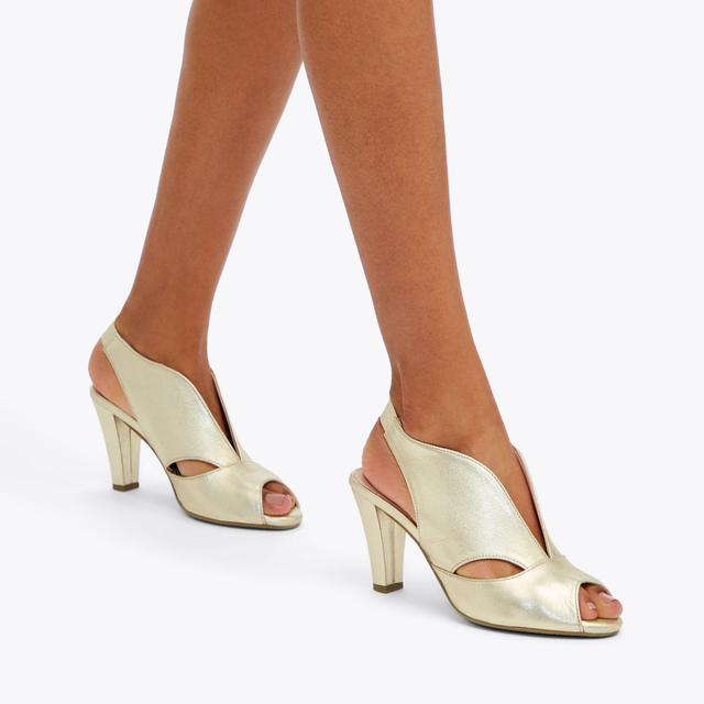 Carvela By Kurt Geiger ARABELLA Gold Block Heel By CARVELA COMFORT