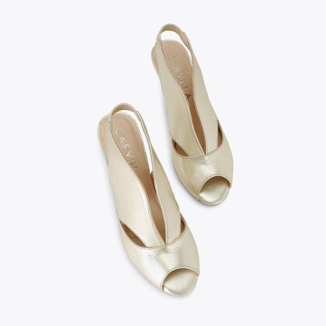 Carvela By Kurt Geiger ARABELLA Gold Block Heel By CARVELA COMFORT