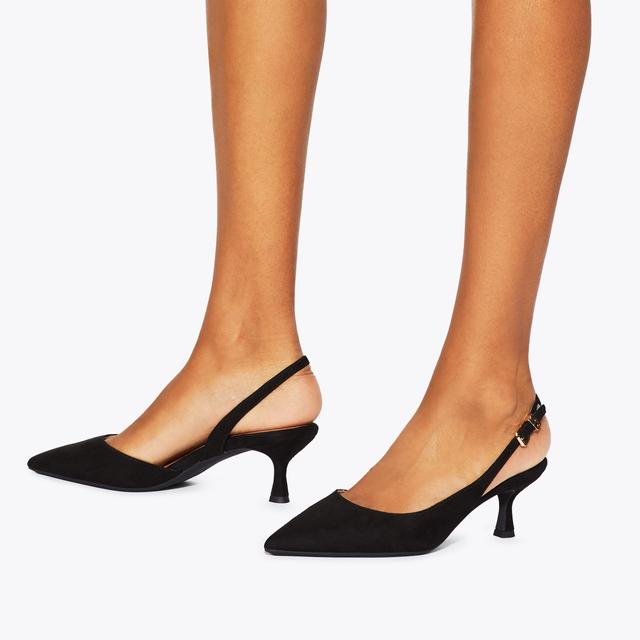Carvela By Kurt Geiger ARIA LOW Black Micosuede Heel By KG KURT GEIGER