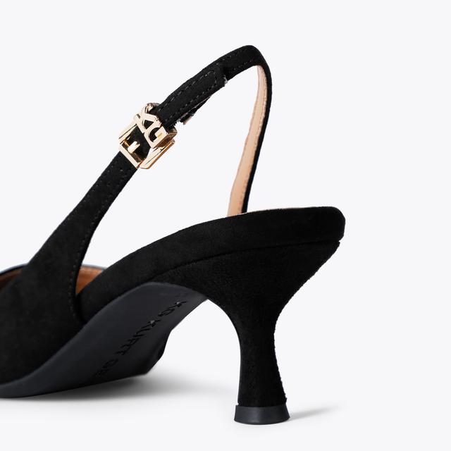 Carvela By Kurt Geiger ARIA LOW Black Micosuede Heel By KG KURT GEIGER