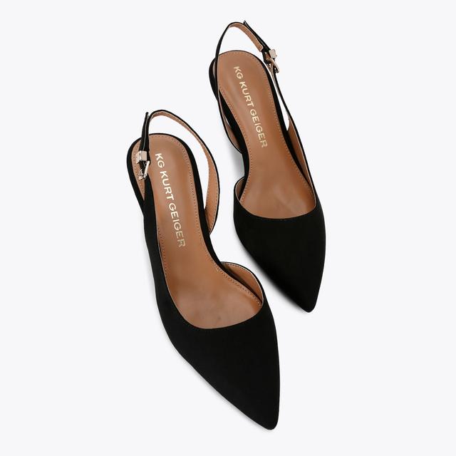 Carvela By Kurt Geiger ARIA LOW2 Black Microsuede Slingback Heel By KG KURT GEIGER