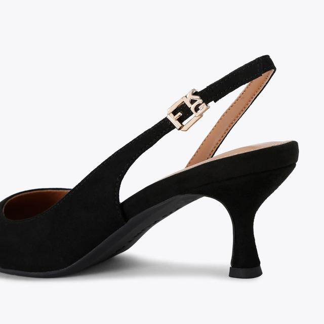 Carvela By Kurt Geiger ARIA LOW2 Black Microsuede Slingback Heel By KG KURT GEIGER