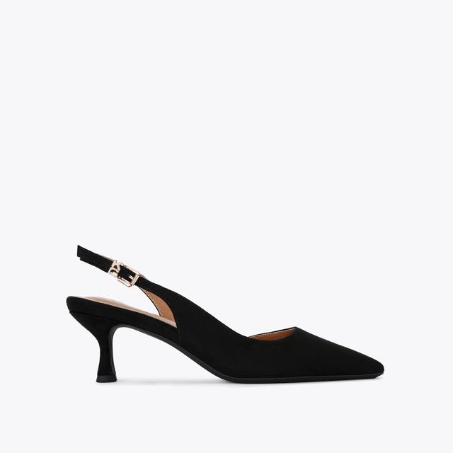 carvela by kurt geiger ARIA LOW2 Black Microsuede Slingback Heel by KG KURT GEIGER