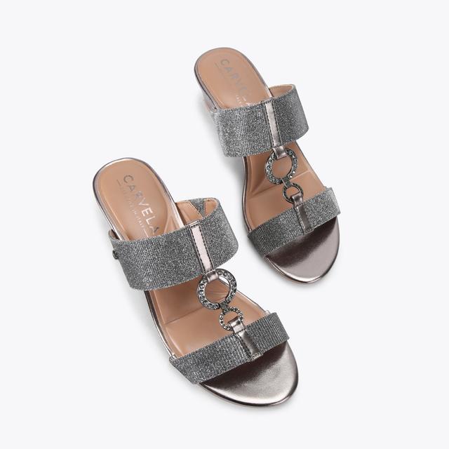 Carvela By Kurt Geiger ARLETTA MID WEDGE Gunmetal Kitten Wedge Heel By CARVELA COMFORT