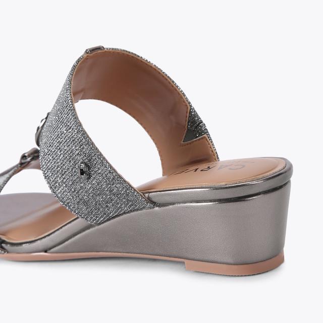 Carvela By Kurt Geiger ARLETTA MID WEDGE Gunmetal Kitten Wedge Heel By CARVELA COMFORT