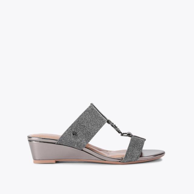 carvela by kurt geiger ARLETTA MID WEDGE Gunmetal Kitten Wedge Heel by CARVELA COMFORT