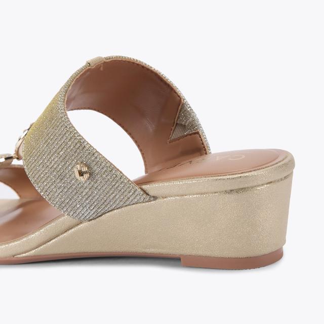 Carvela By Kurt Geiger ARLETTA MID WEDGE Metallic Gold Wedge Heel By CARVELA COMFORT