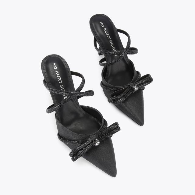Carvela By Kurt Geiger AVERY Black Glimmer Mule Heel By KG KURT GEIGER