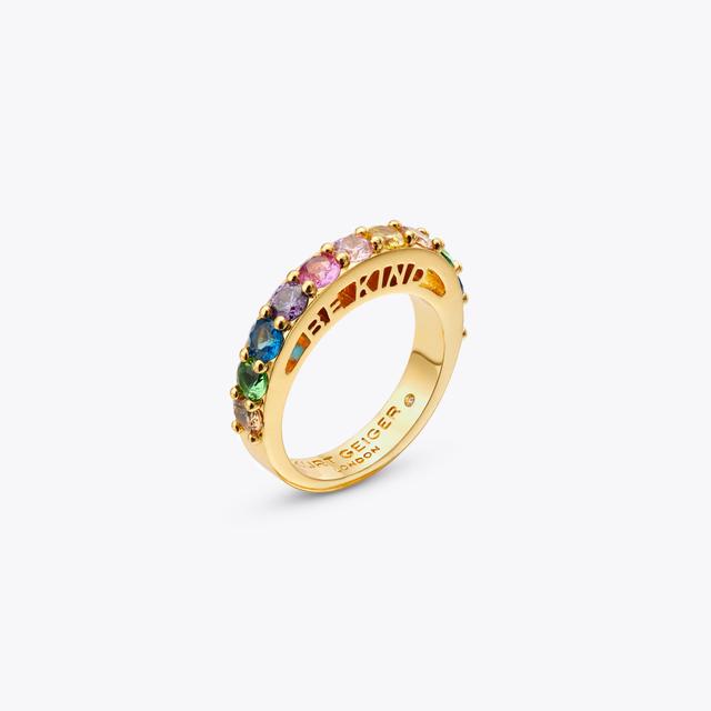 carvela by kurt geiger BE KIND BAND RING Rainbow Gem Be Kind Ring by KURT GEIGER LONDON