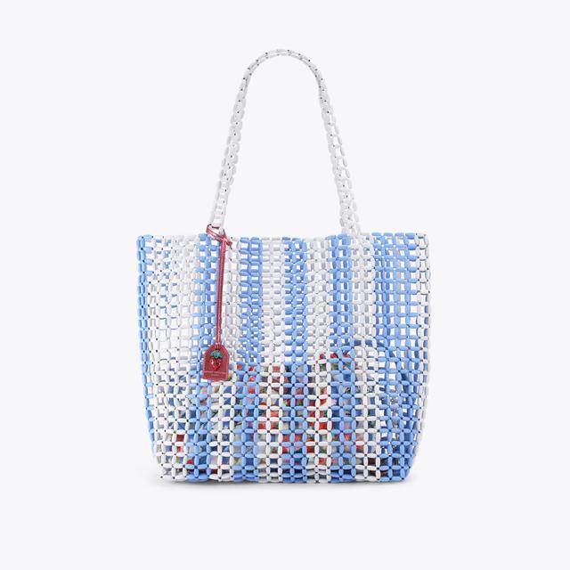 carvela by kurt geiger BEADED KENSINGTON SHOPPER Blue Stripe Beaded Shopper Bag by KURT GEIGER LONDON