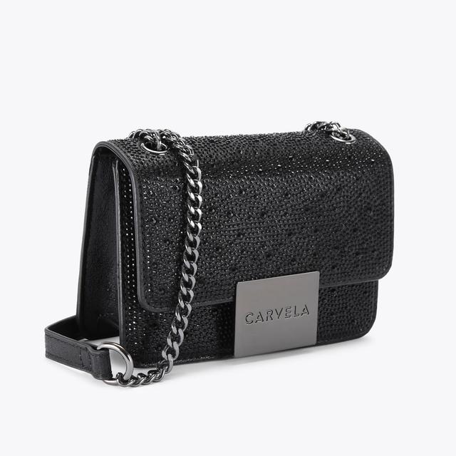 Carvela By Kurt Geiger BEE MINI XBODY Black Fabric Cross Body Bag By CARVELA