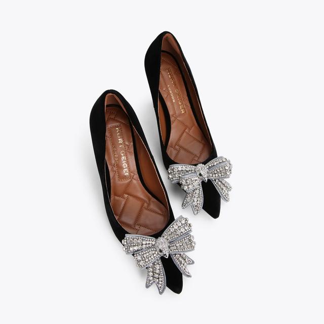 Carvela By Kurt Geiger BELGRAVIA BOW COURT Black Velvet Bow Court Heel By KURT GEIGER LONDON