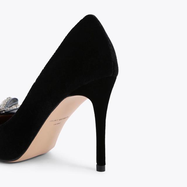 Carvela By Kurt Geiger BELGRAVIA BOW COURT Black Velvet Bow Court Heel By KURT GEIGER LONDON