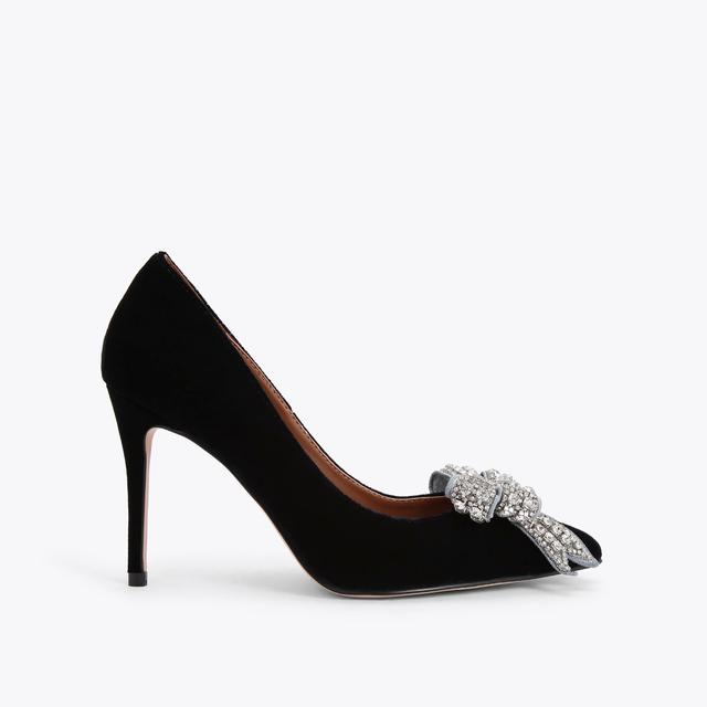 carvela by kurt geiger BELGRAVIA BOW COURT Black Velvet Bow Court Heel by KURT GEIGER LONDON