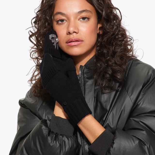 Carvela By Kurt Geiger BELGRAVIA BOW MITTENS Black Crystal Bow Mittens By KURT GEIGER LONDON