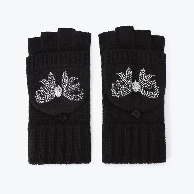 carvela by kurt geiger BELGRAVIA BOW MITTENS Black Crystal Bow Mittens by KURT GEIGER LONDON