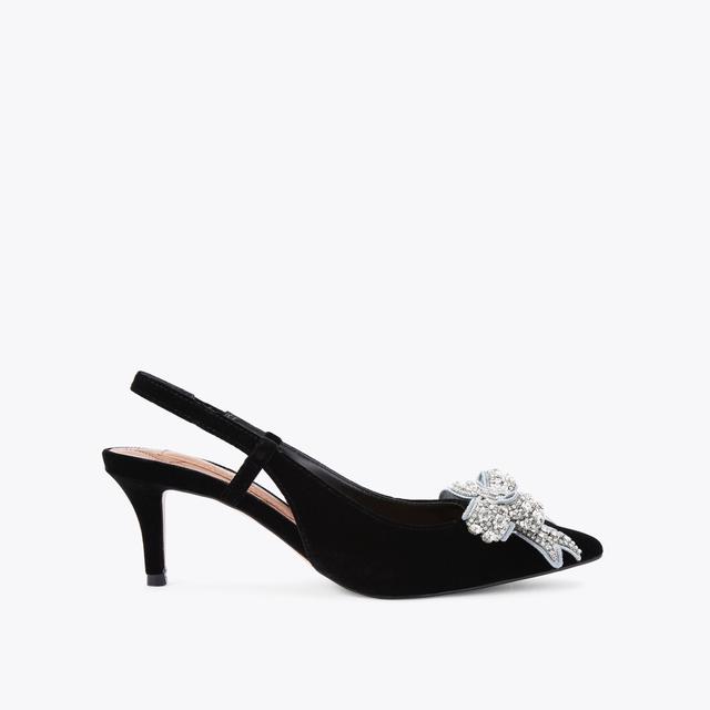 carvela by kurt geiger BELGRAVIA BOW SLING Black Velvet Heels by KURT GEIGER LONDON