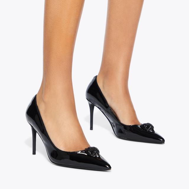 Carvela By Kurt Geiger BELGRAVIA EAGLE COURT Black Patent Court Heel By KURT GEIGER LONDON