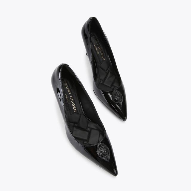 Carvela By Kurt Geiger BELGRAVIA EAGLE COURT Black Patent Court Heel By KURT GEIGER LONDON