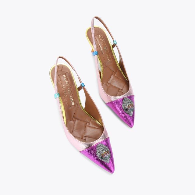 Carvela By Kurt Geiger BELGRAVIA EAGLE SLING Leather Slingback Heels By KURT GEIGER LONDON