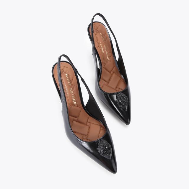 Carvela By Kurt Geiger BELGRAVIA HIGH SLING DR Black Leather Slingback Heel By KURT GEIGER LONDON