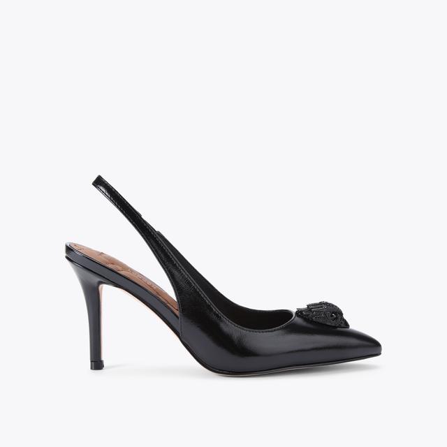 carvela by kurt geiger BELGRAVIA HIGH SLING DR Black Leather Slingback Heel by KURT GEIGER LONDON