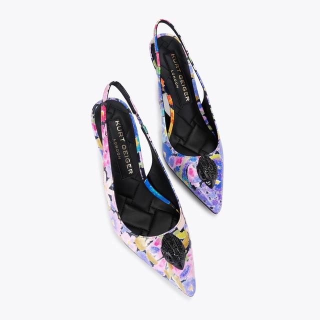Carvela By Kurt Geiger BELGRAVIA HIGH SLING Floral Leather Slingback Heel By KURT GEIGER LONDON