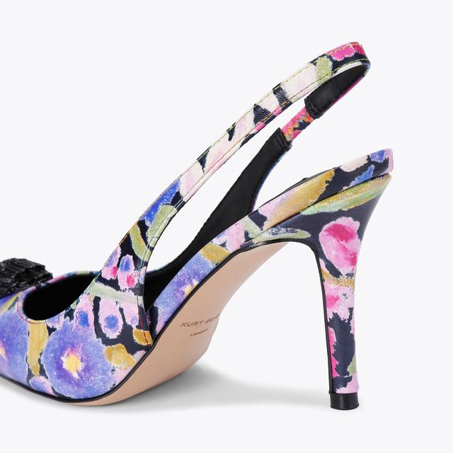 Carvela By Kurt Geiger BELGRAVIA HIGH SLING Floral Leather Slingback Heel By KURT GEIGER LONDON