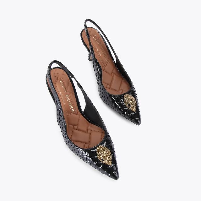 Carvela By Kurt Geiger BELGRAVIA HIGH SLING Lizard Black Slingback Heel By KURT GEIGER LONDON