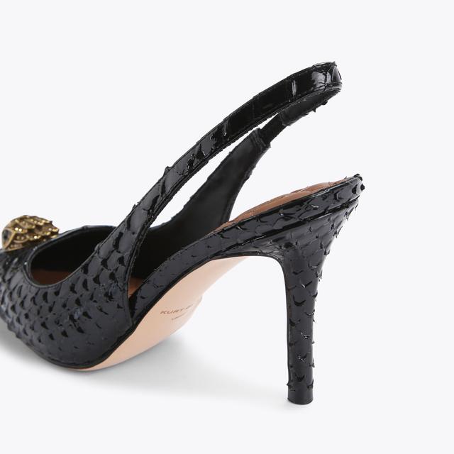 Carvela By Kurt Geiger BELGRAVIA HIGH SLING Lizard Black Slingback Heel By KURT GEIGER LONDON