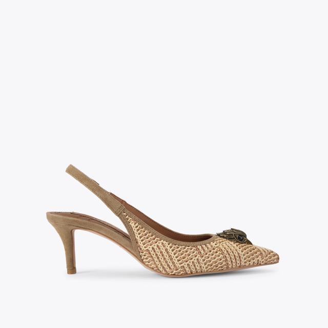 carvela by kurt geiger BELGRAVIA SLING BACK Brown Raffia Sling Back Heel by KURT GEIGER LONDON