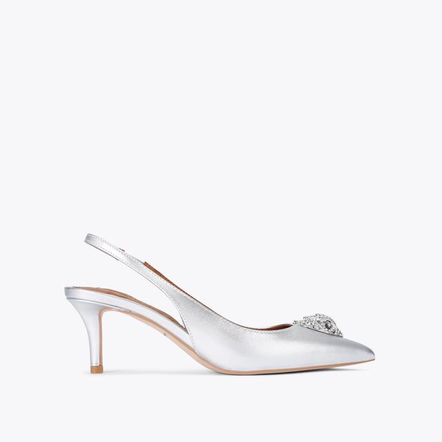 carvela by kurt geiger BELGRAVIA SLING BACK Metallic Silver Slingback Heels by KURT GEIGER LONDON