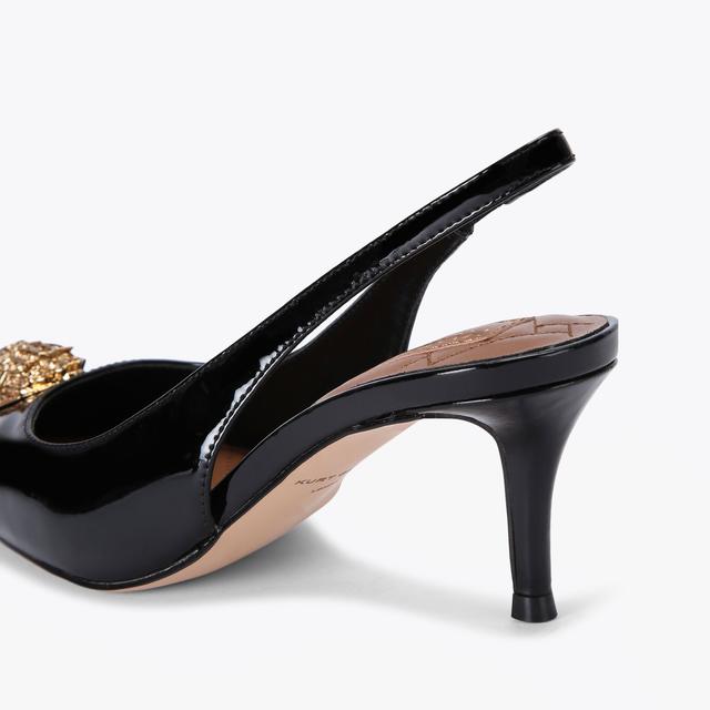 Carvela By Kurt Geiger BELGRAVIA SLING BACK Patent Black Slingback Heels By KURT GEIGER LONDON