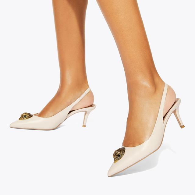 Carvela By Kurt Geiger BELGRAVIA SLING BACK WHITE SLINGBACK HEELS By KURT GEIGER LONDON