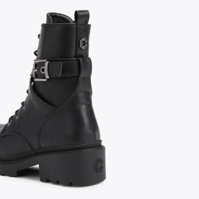 Carvela By Kurt Geiger BOULDER COMBAT Black Textured Combat Boot By CARVELA