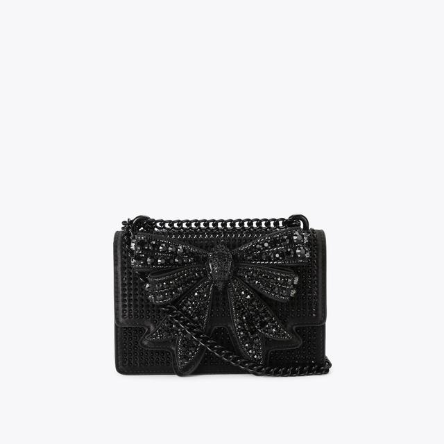 carvela by kurt geiger BOW SM SHOREDITCH DR Black Satin Bow Cross Body Bag by KURT GEIGER LONDON