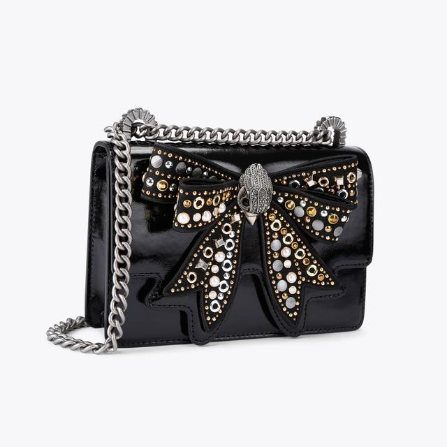 Carvela By Kurt Geiger BOW SMALL SHOREDITCH Black Bow Cross Body Bag By KURT GEIGER LONDON
