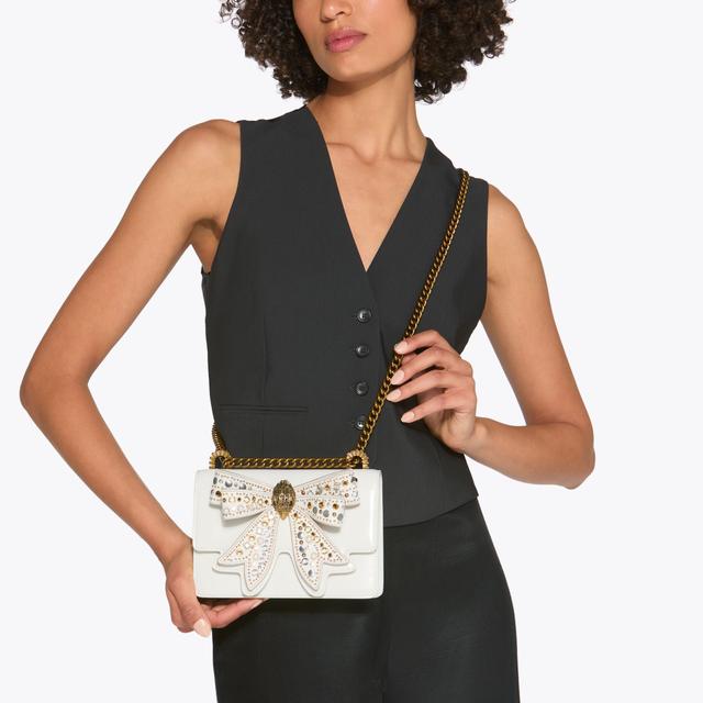 Carvela By Kurt Geiger BOW SMALL SHOREDITCH Bone Leather Cross Body Bag By KURT GEIGER LONDON