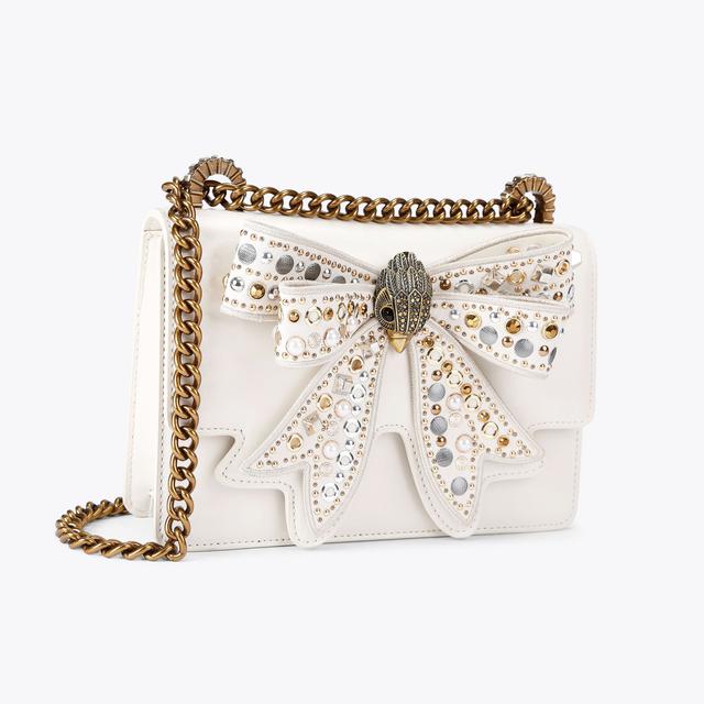 Carvela By Kurt Geiger BOW SMALL SHOREDITCH Bone Leather Cross Body Bag By KURT GEIGER LONDON