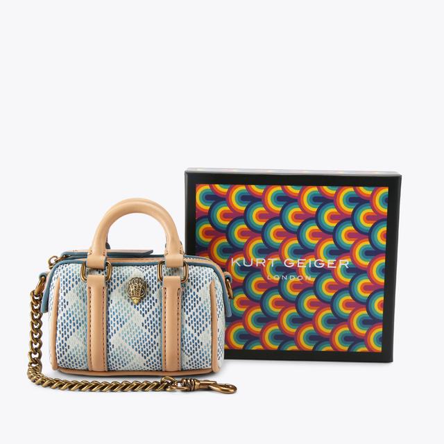 Carvela By Kurt Geiger CAMDEN BOSTON CHARM Blue Monogram Bag Charm By KURT GEIGER LONDON