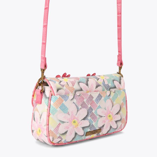 Carvela By Kurt Geiger CAMDEN FLAP SH FLOWER Rainbow Monogram Shoulder Bag By KURT GEIGER LONDON